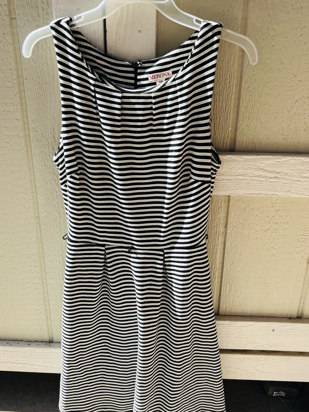 Merona Black and White Striped Sleeveless Dress